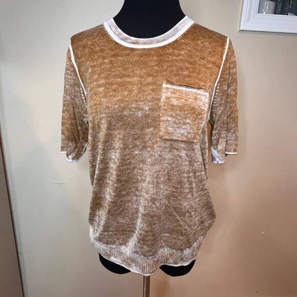 JCrew Silk Blend Sweater Brown Crew Neck Boho Weathered Academia Capsule Fall - Picture 1 of 10